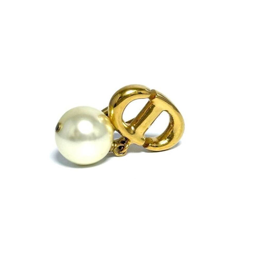 Christian Dior CD Navy Clip Earrings